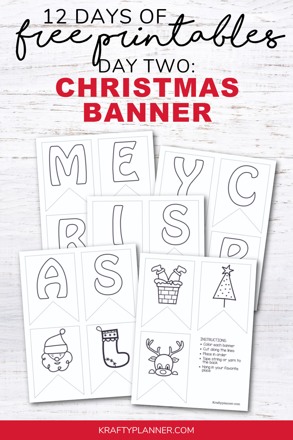 Merry Christmas Banner {Free Printable} — Krafty Planner